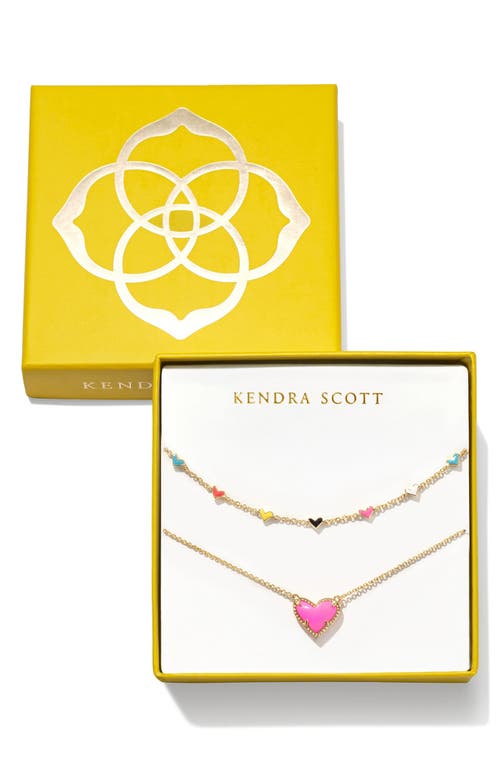 Kendra Scott Ari & Haven Enamel Hearts Set Of 2 Necklaces