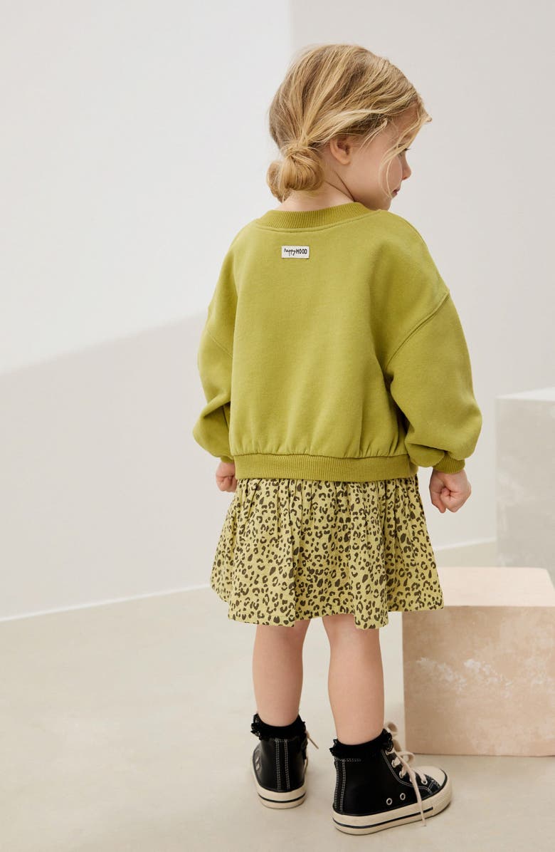 NEXT Kids' Carrot Sweatshirt Dress, Alternate, color, Green