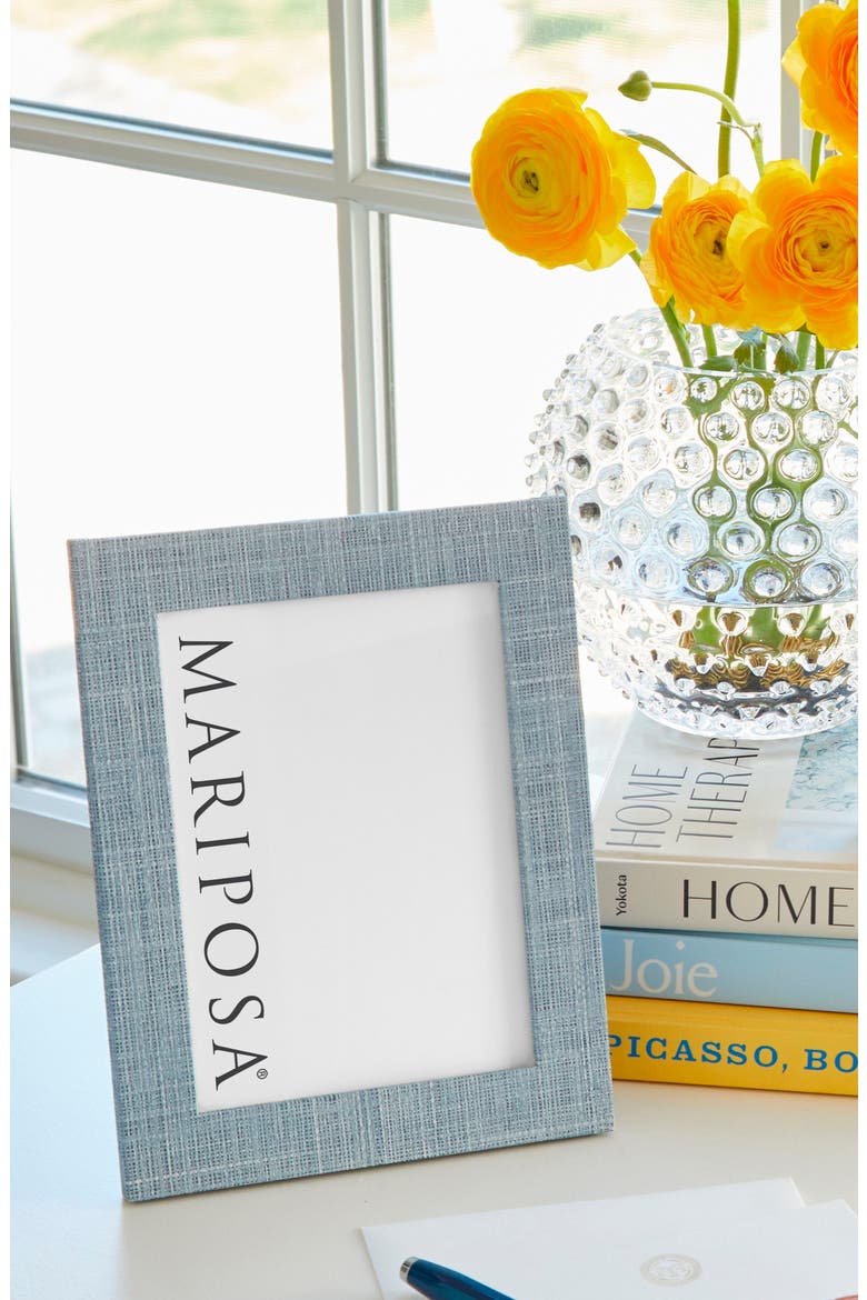 Grasscloth Textured 5" x 7" Picture Frame, Alternate, color, BLUE