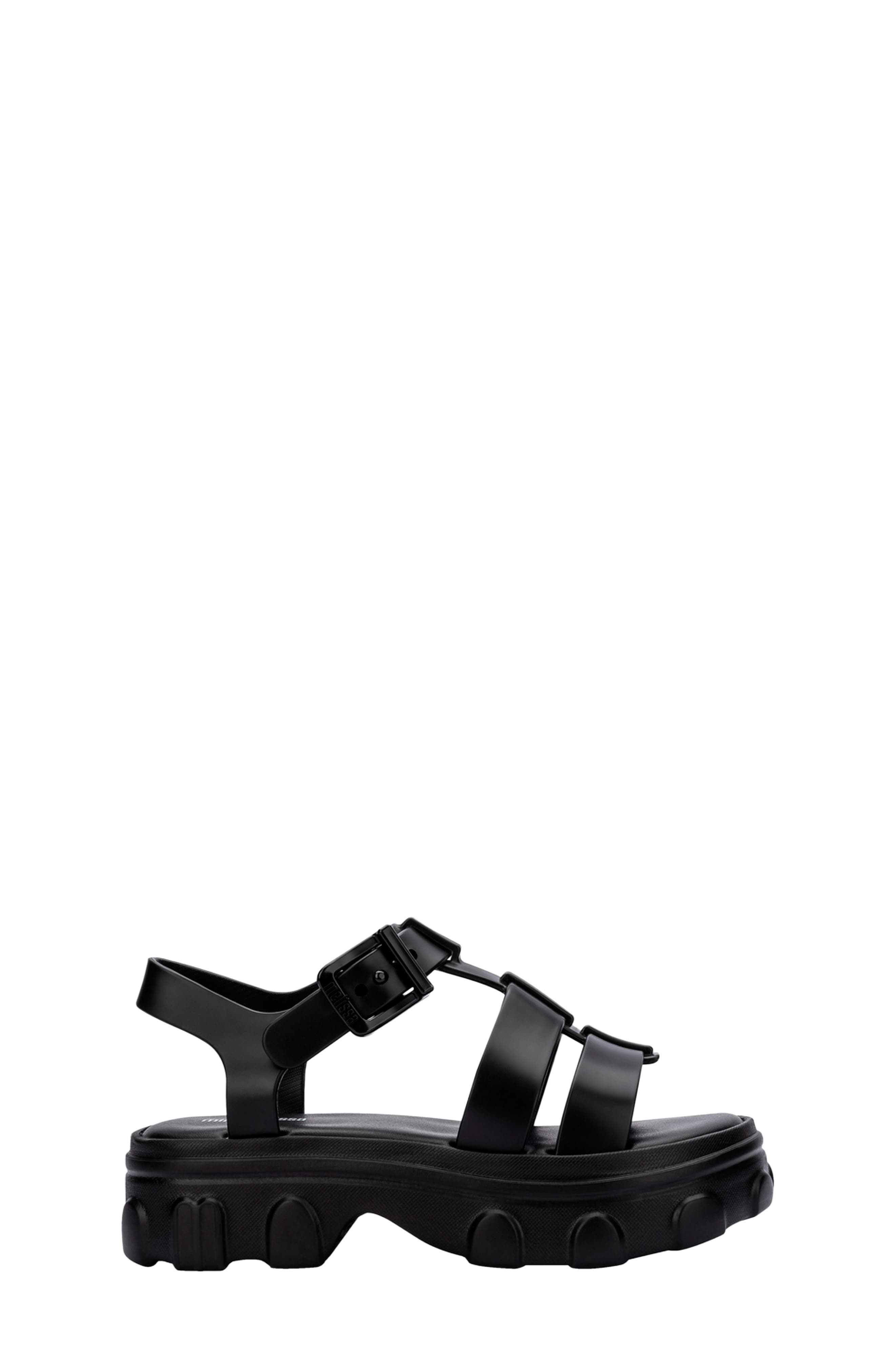Mini Melissa Kids' Ella Platform Sandal, Alternate, color, Black
