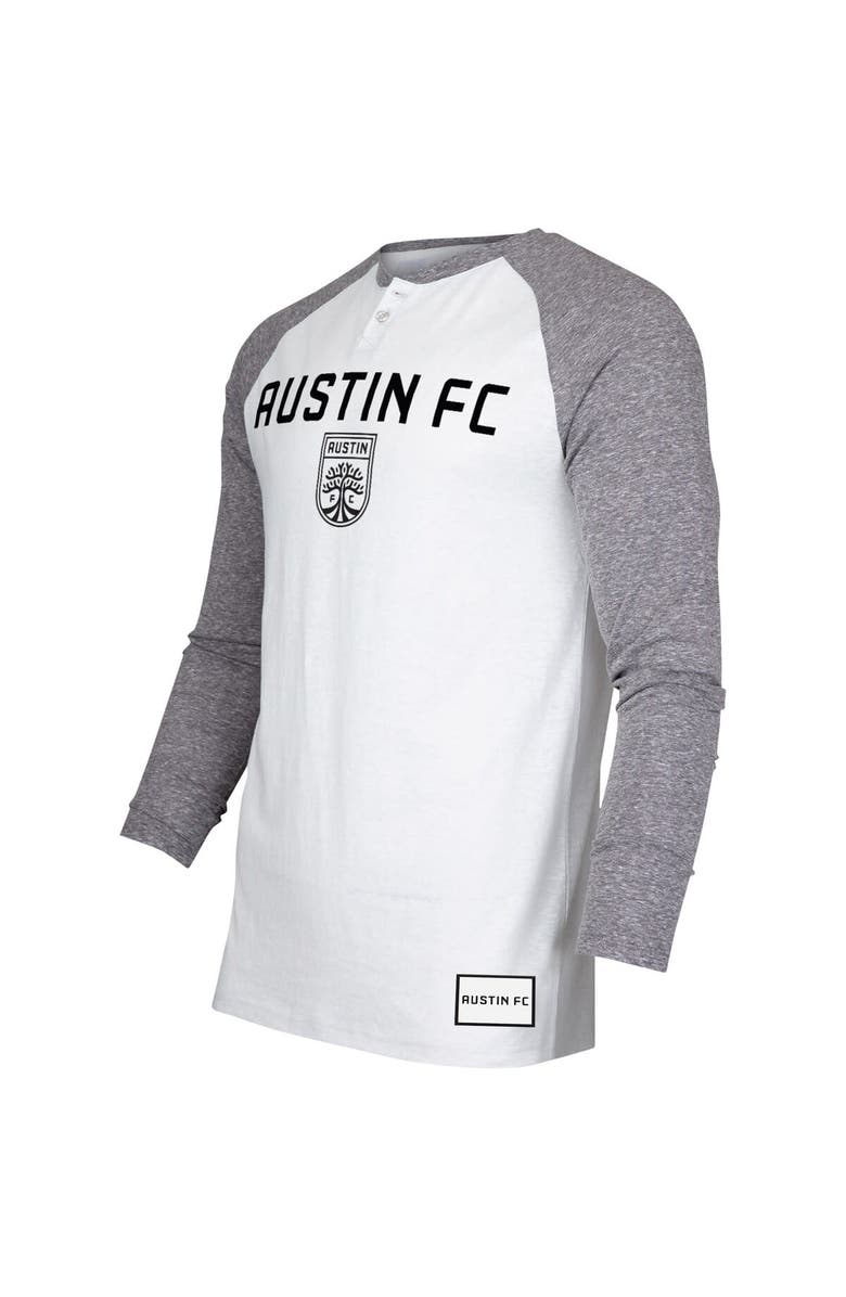 CONCEPTS SPORT Men's Concepts Sport White/Charcoal Austin FC Concord Henley Raglan Long Sleeve T-Shirt, Alternate, color, 