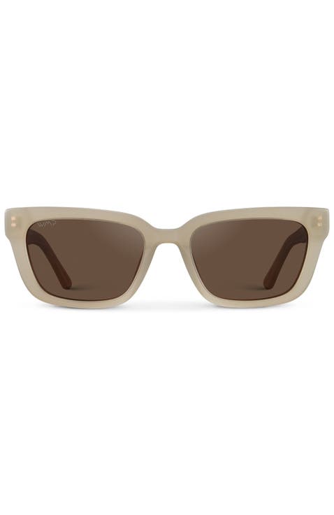Vivian - 52mm Modern Rectangular Polarized Sunglasses