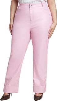 ELOQUII Cuffed Faux Leather Pant