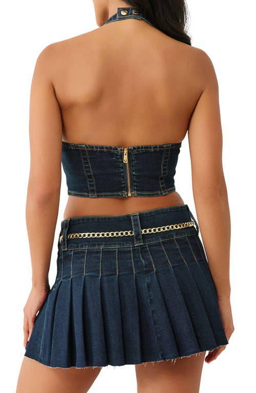 True Religion Denim Halter Top In Blue