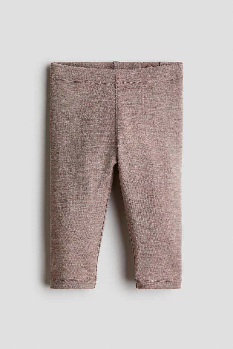 Merino Wool Jersey Leggings, Main, color, Dark beige