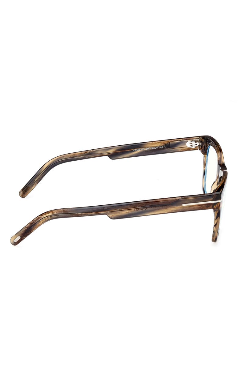 TOM FORD 52mm Square Blue Light Blocking Optical Glasses, Alternate, color, Tobacco Brown Palladium