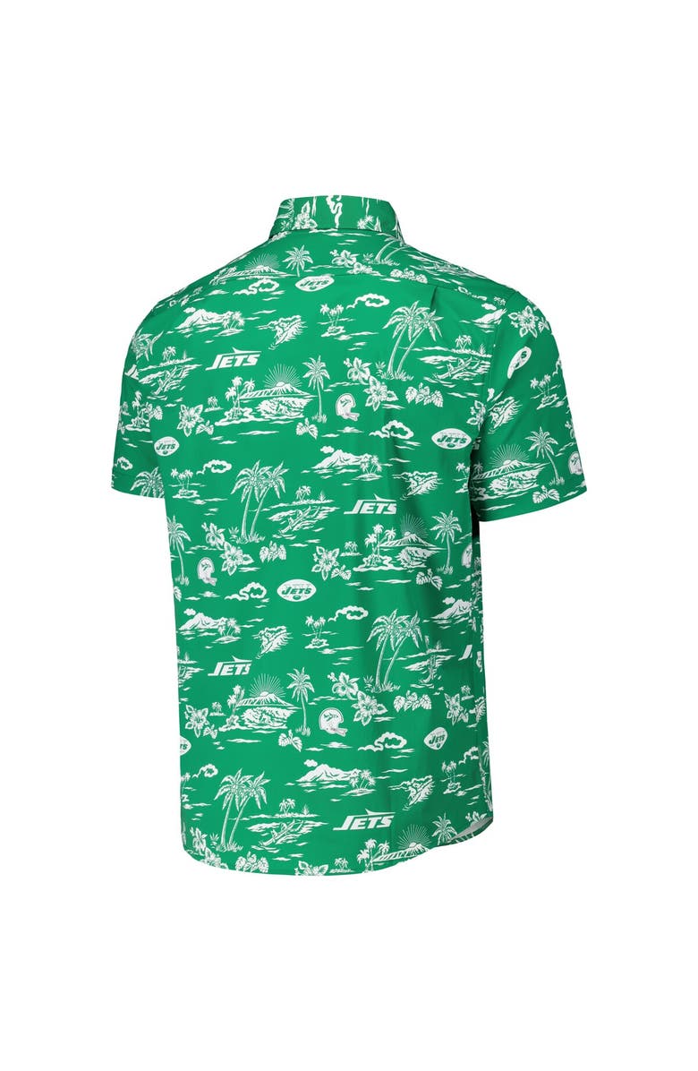 Reyn Spooner Men's Reyn Spooner Kelly Green New York Jets Throwback Kekai Print Button-Up Shirt, Alternate, color, Kelly Green