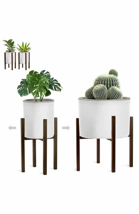 Set of 2 Adjustable Metal Plant Stands