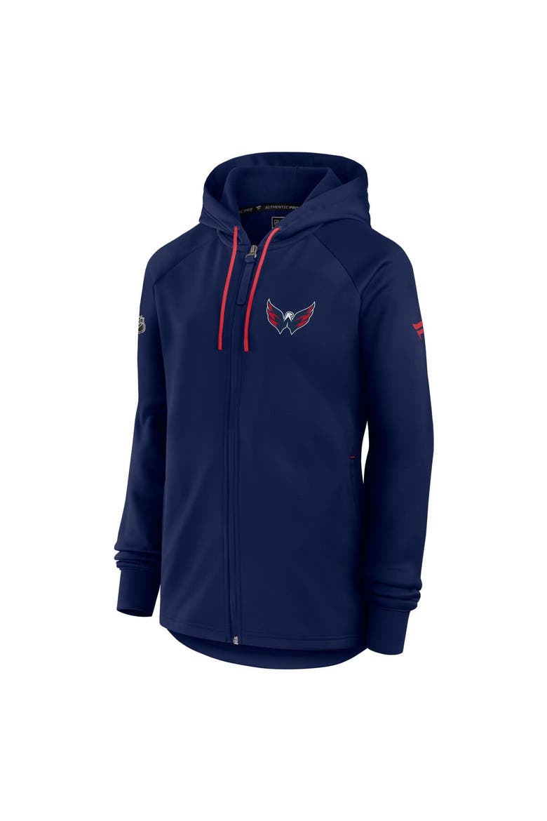 Women's Fanatics  Navy Washington Capitals Authentic Pro Rink Fleece Full-Zip Jacket, Alternate, color, Navy