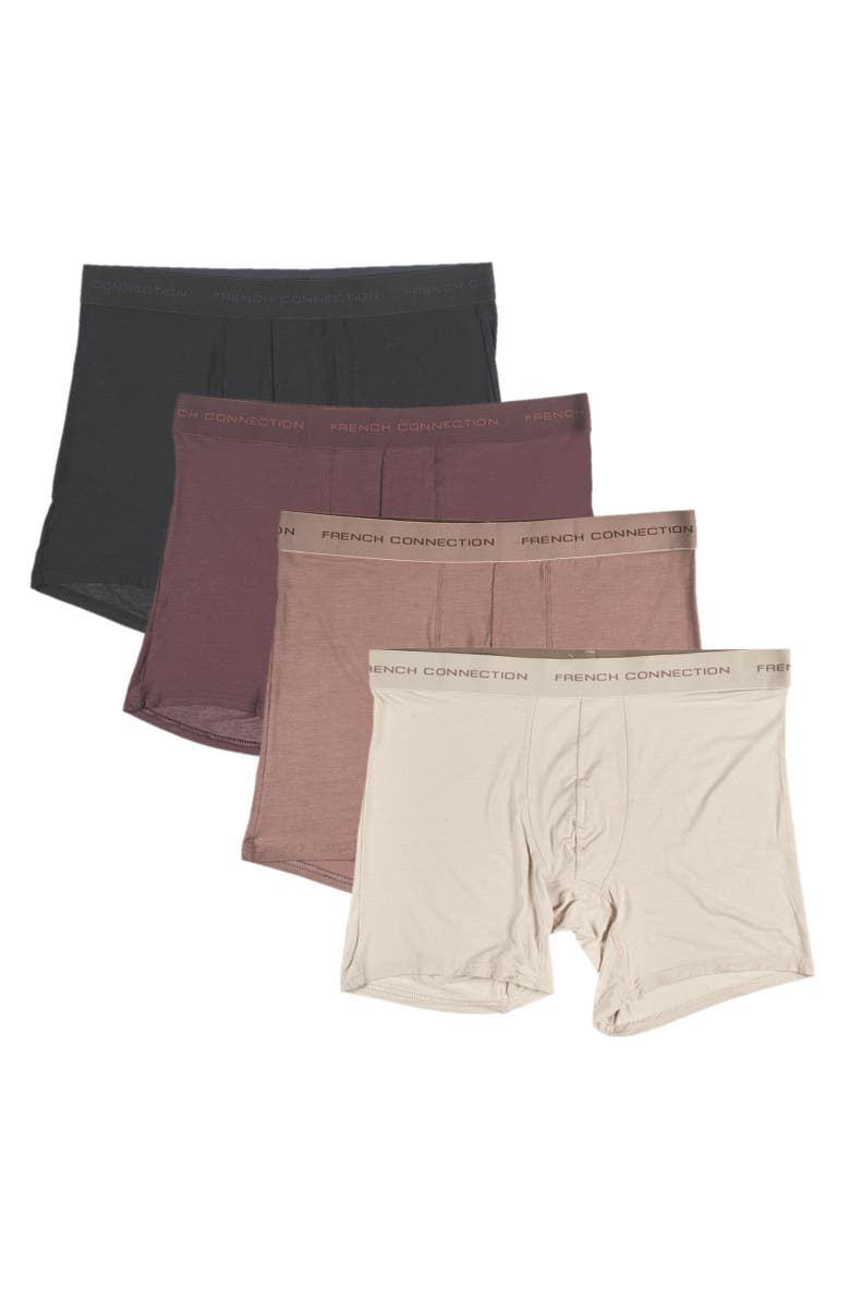 French Connection 4-Pack Modal Boxer Brief, Alternate, color, Nude Multi