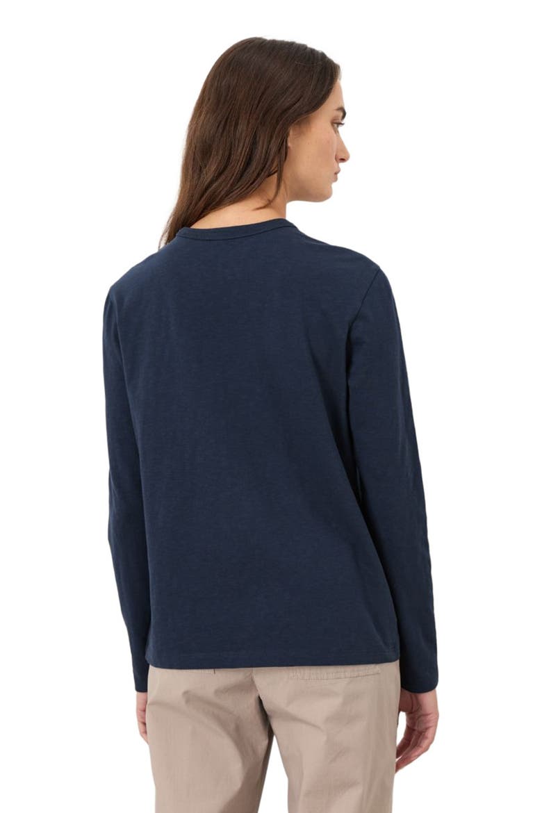 Organic Cotton Soft-Slub Essential Crewneck Long Sleeve Tee, Alternate, color, Navy