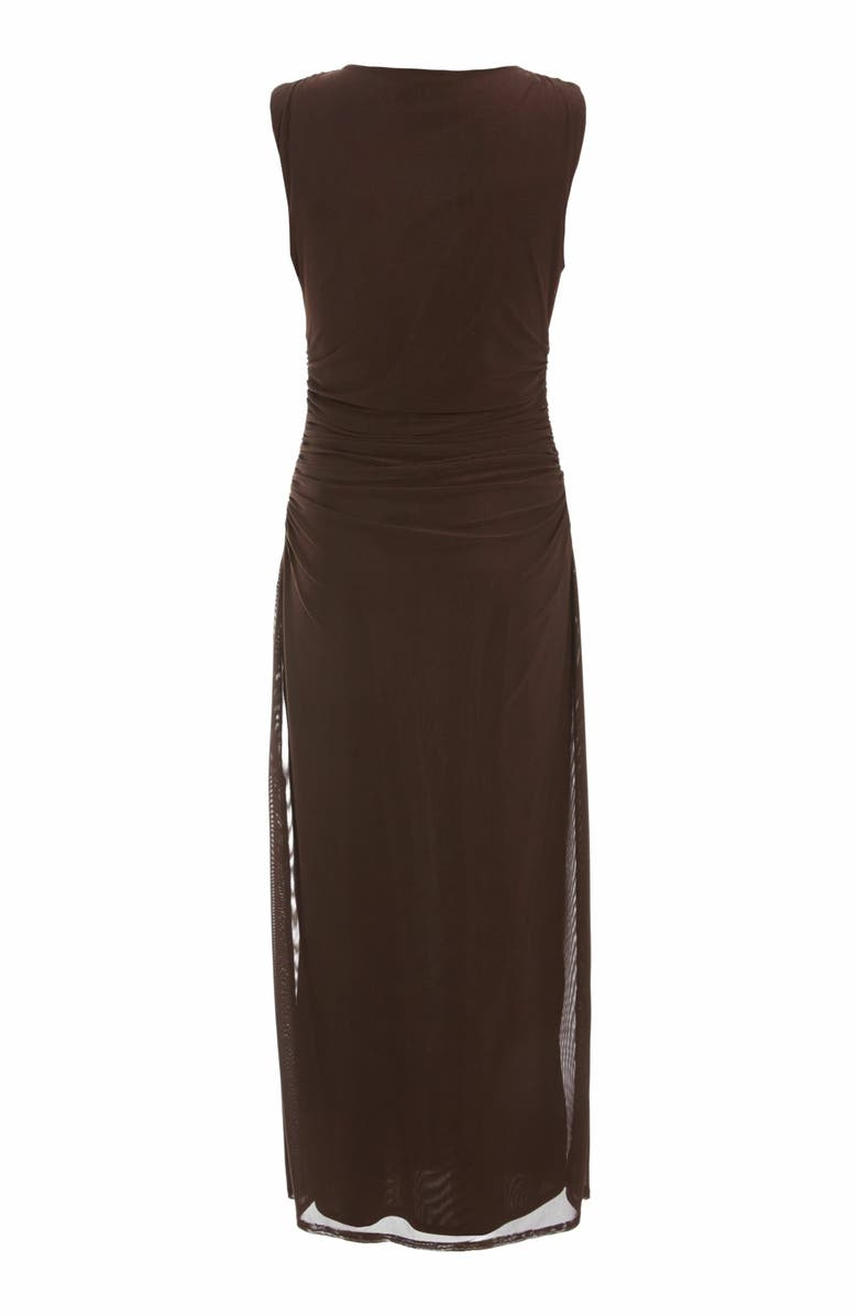 QUIZ Mesh Ruched Bodycon Maxi Dress, Alternate, color, 