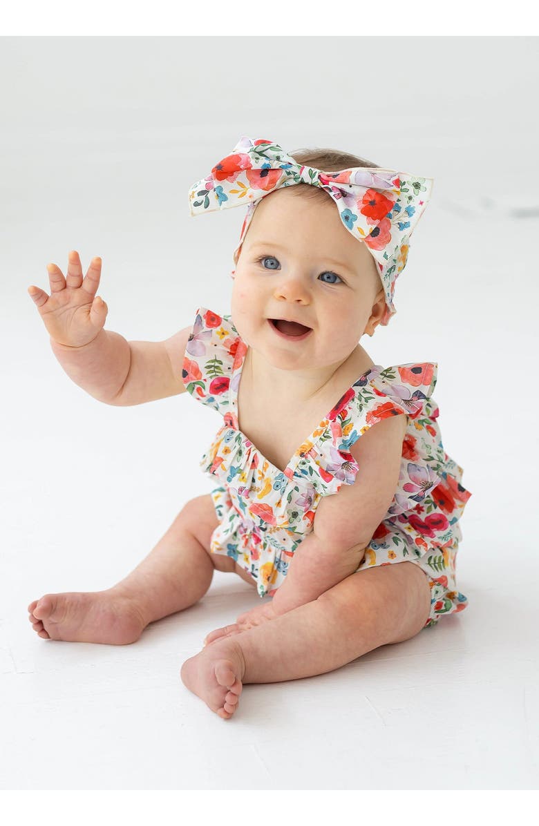 Mabel + Honey Dancing Petals Baby Romper, Alternate, color, Multi