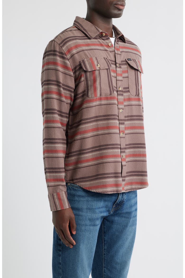 Briarcreek Stripe Flannel Button-Up Shirt, Alternate, color, MAUVE