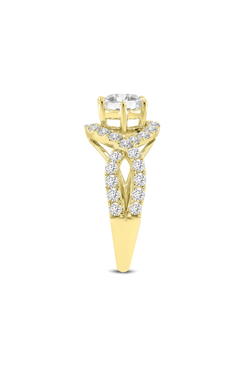 Ondine 14K Yellow Gold Round Cut Lab Grown Diamond Spiral Halo Engagement Ring - 2.0 Ct, Alternate, color, 14K Yellow Gold