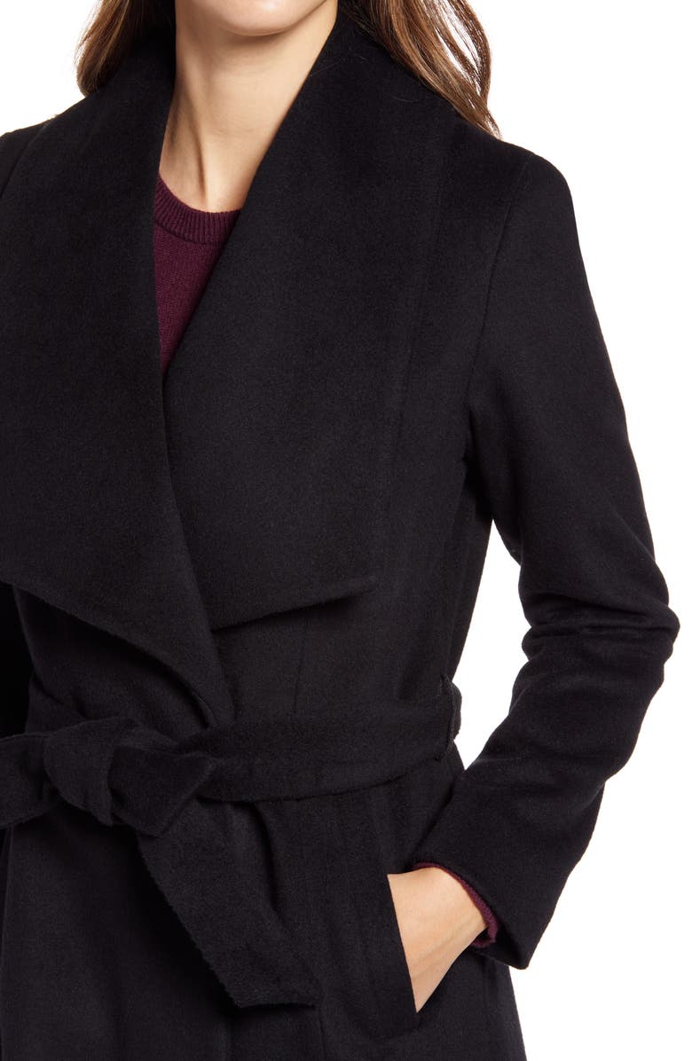 Cole Haan Signature Slick Wool Blend Wrap Coat, Alternate, color,