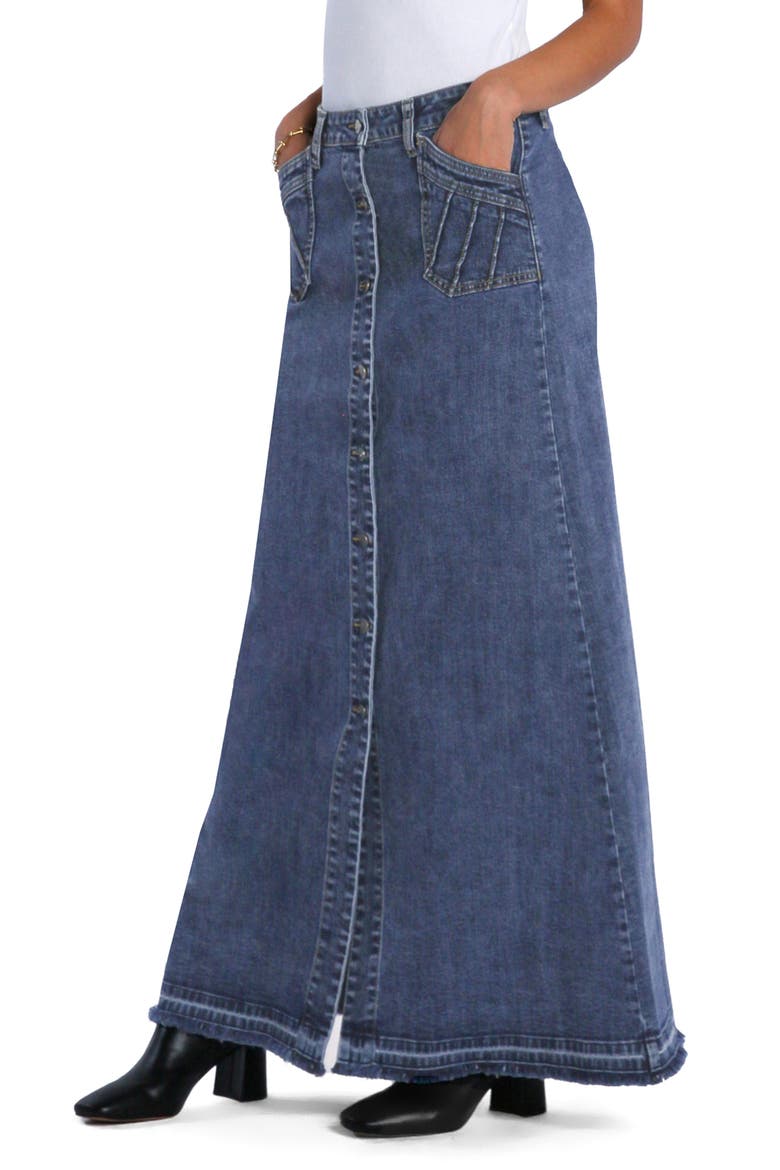 Royal Denim Maxi Skirt, Alternate, color, BARONESS BLUE