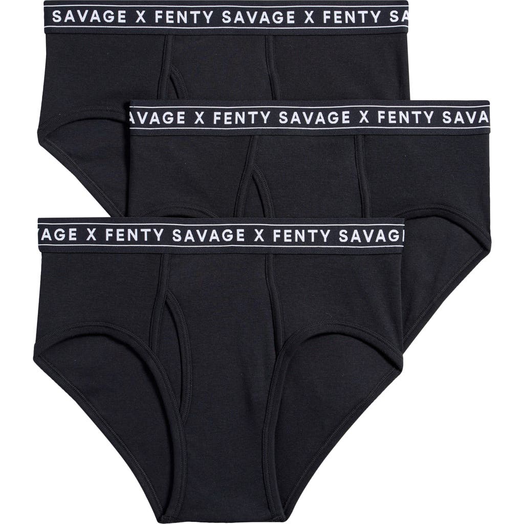 Savage X Fenty Savage Classics 3-pack Briefs In Black Caviar