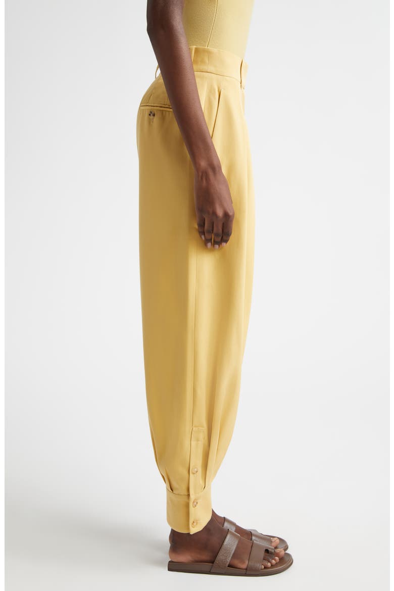 Cuffed Silk Gabardine Carrot Pants, Alternate, color, PALOMINO