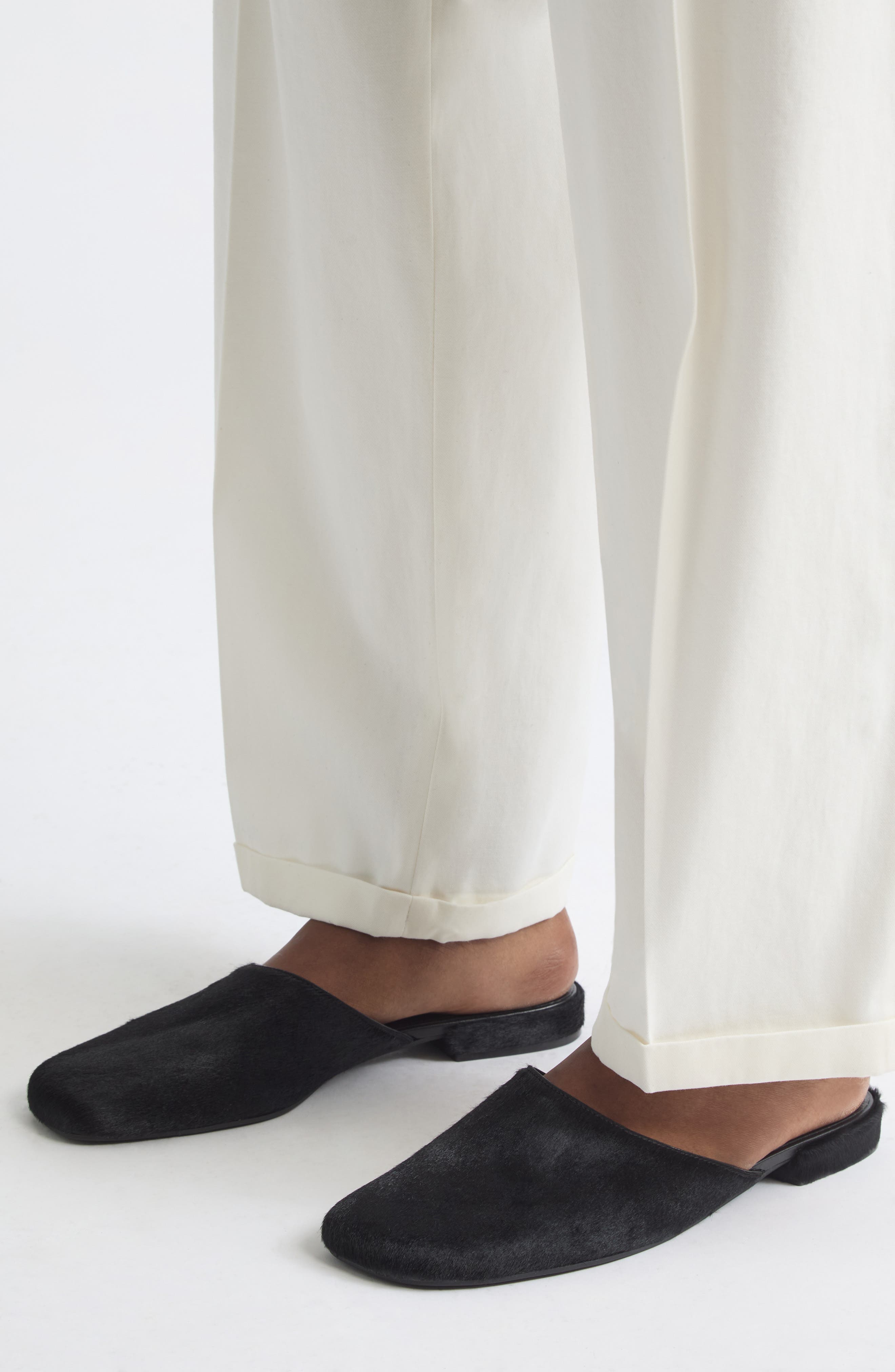 Penelope Genuine Calf Hair Mule, Alternate, color, BLACK