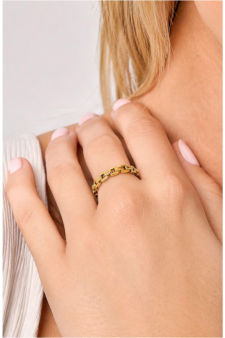 14k Gold Box Chain Ring, Alternate, color, 14K YELLOW GOLD