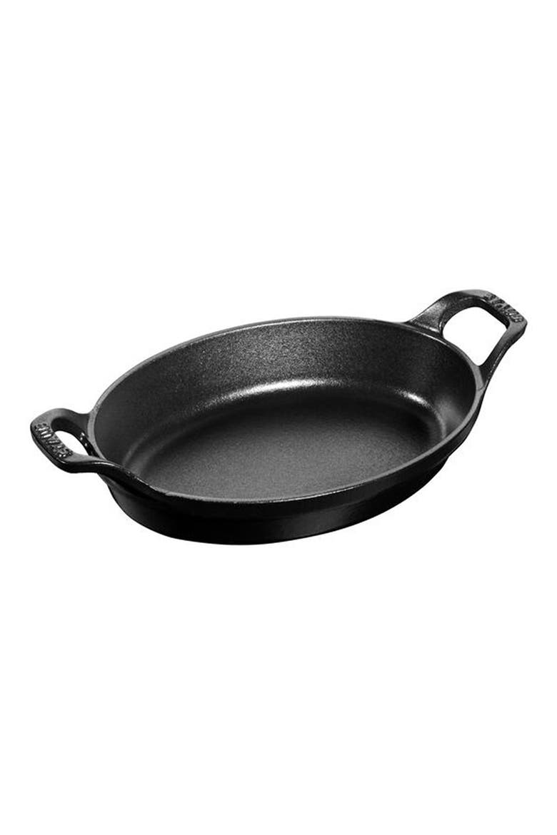 9.5-Inch Enameled Cast Iron Oval Baking Dish, Main, color, MATTE BLACK