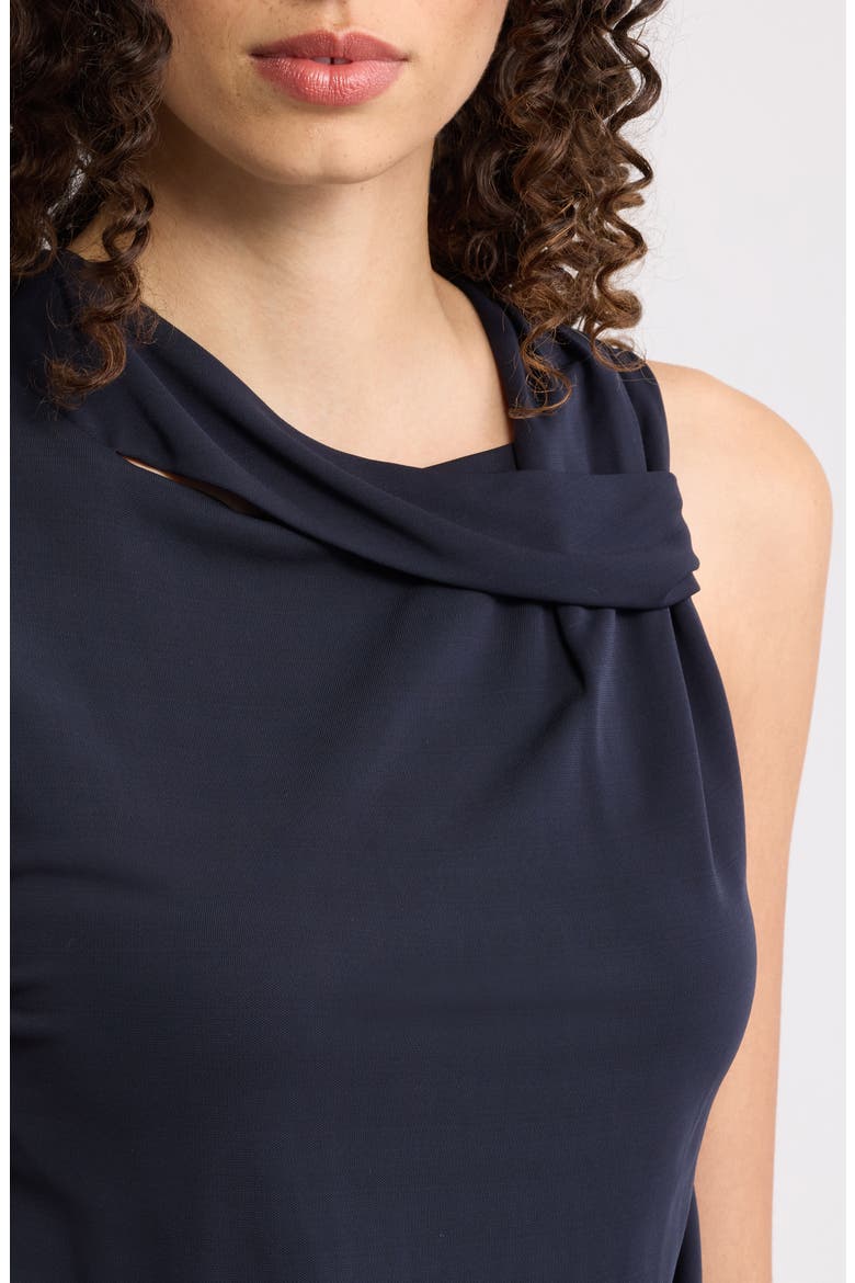 Epuete Drape Neck Jersey Top, Alternate, color, SKY CAPTAIN