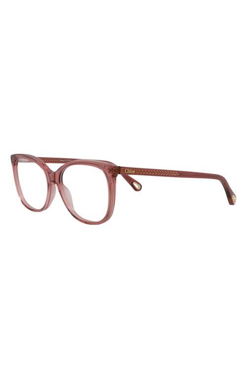 Chloé Core 52mm Optical Glasses In Pink Pink Transparent