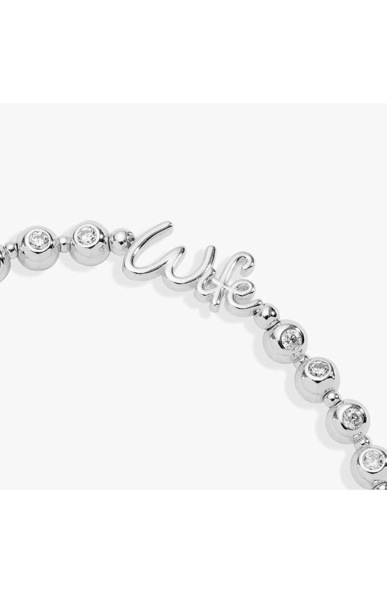 Alex and Ani Wife Elongated Crystal Stretch Bracelet, Alternate, color, Silver