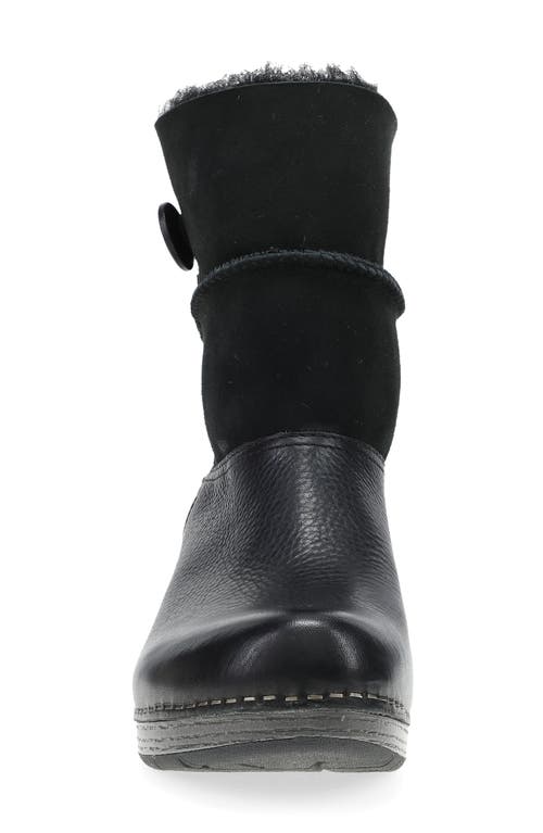Dansko Lillith Genuine Shearling Trim Bootie In Black