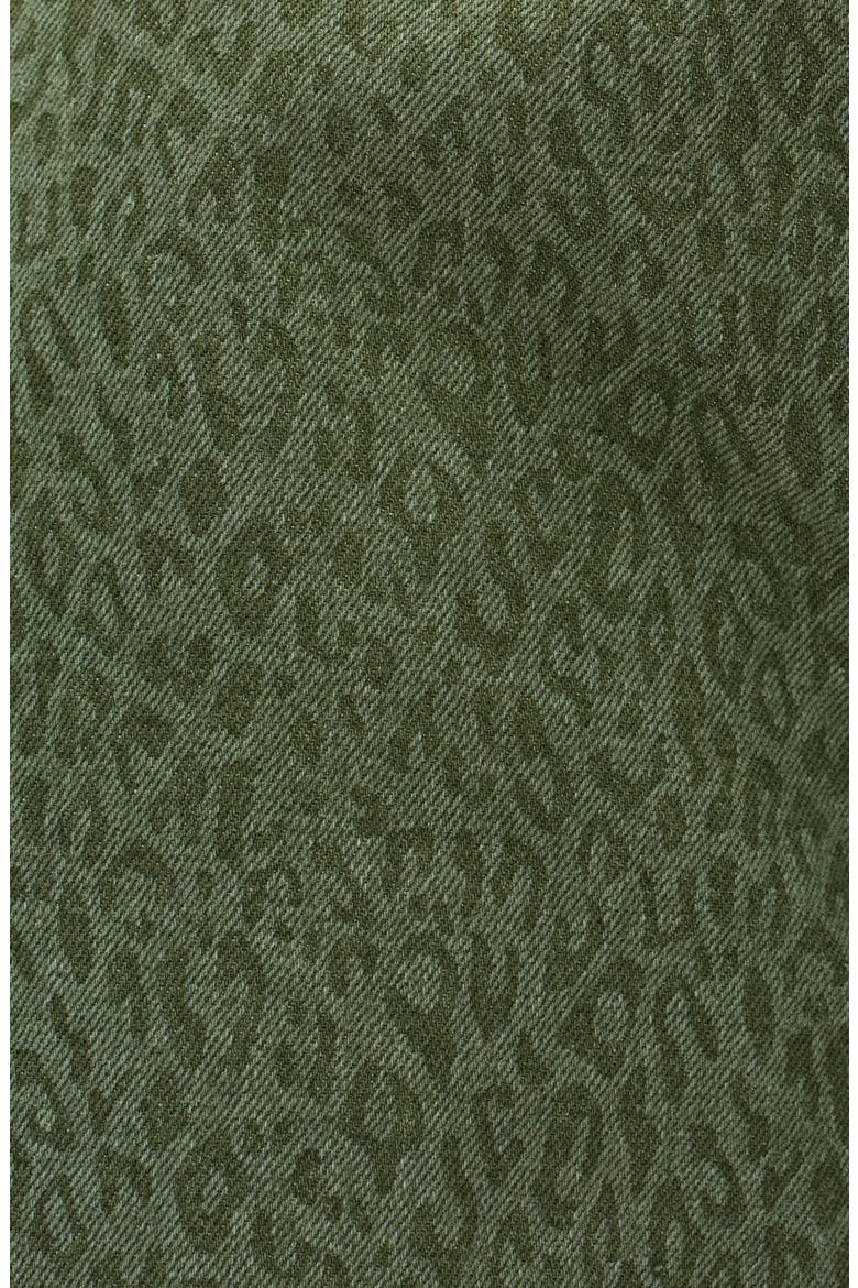 Leopard Print High Waist Drop Crotch Barrel Jeans, Alternate, color, GREEN