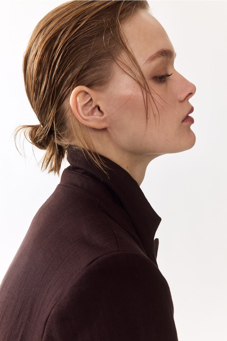 Double-breasted Blazer, Main, color, Dark brown