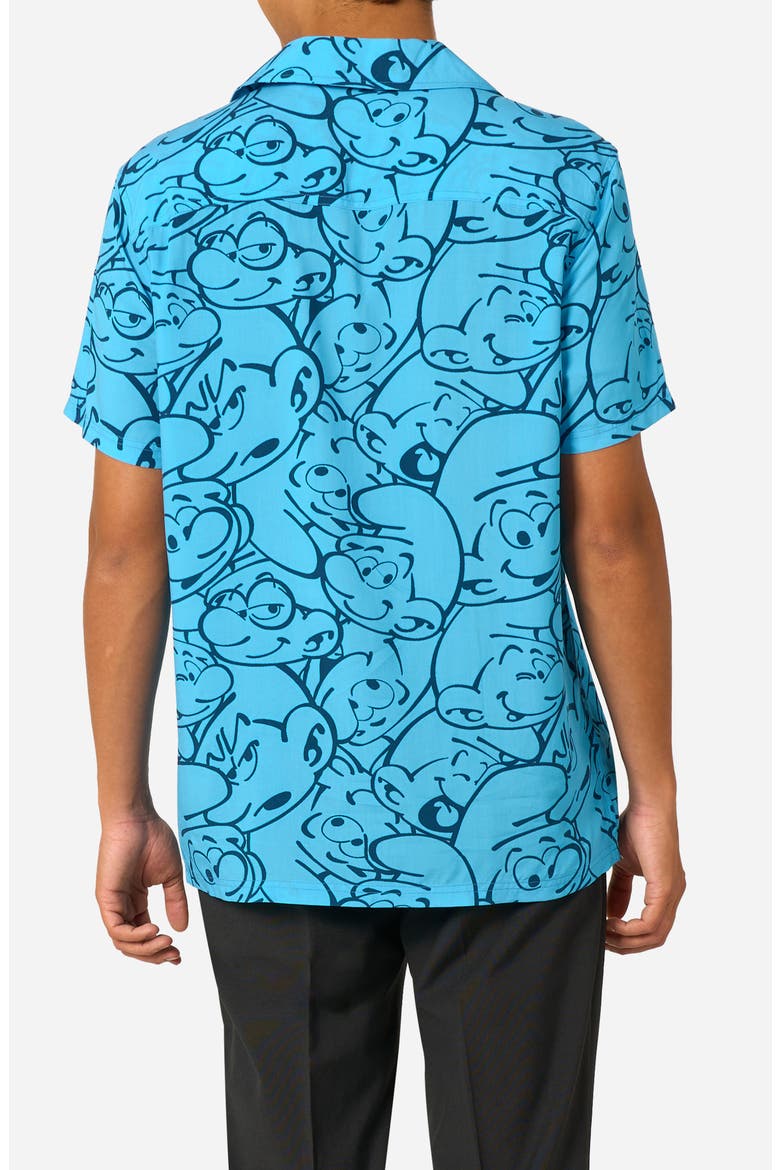 The Smurfs - Smurftastic Camp Shirt, Alternate, color, BLUE