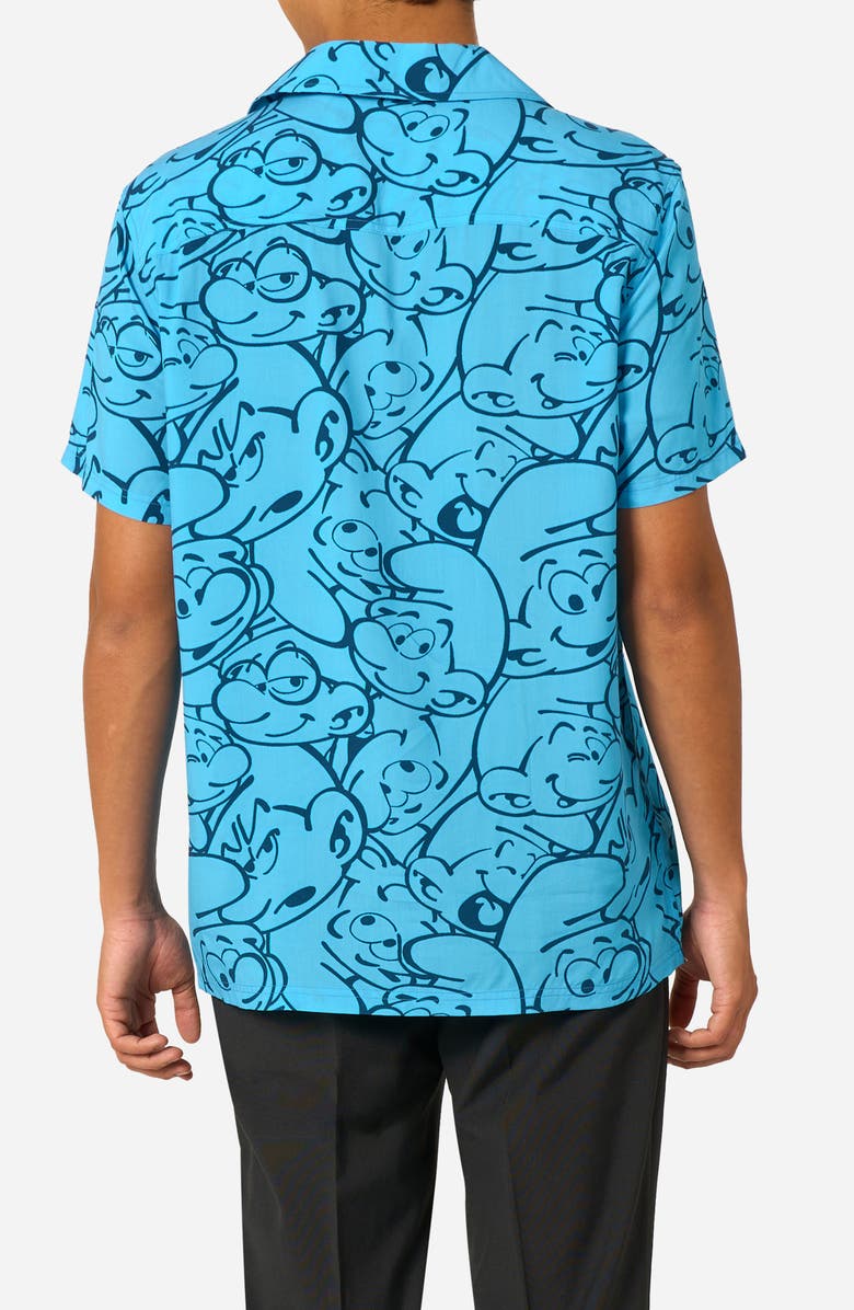 OppoSuits The Smurfs - Smurftastic Camp Shirt, Alternate, color, Blue