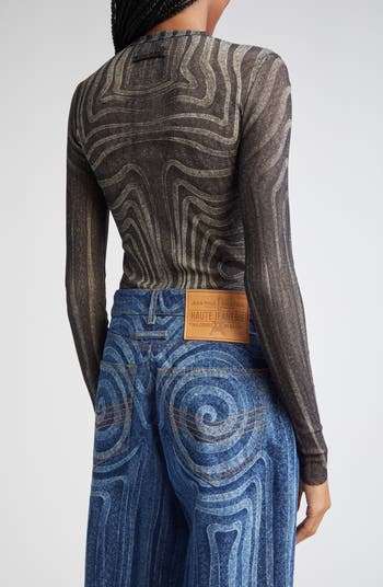Jean Paul Gaultier Spiral Sheer Mesh Top | Nordstromrack