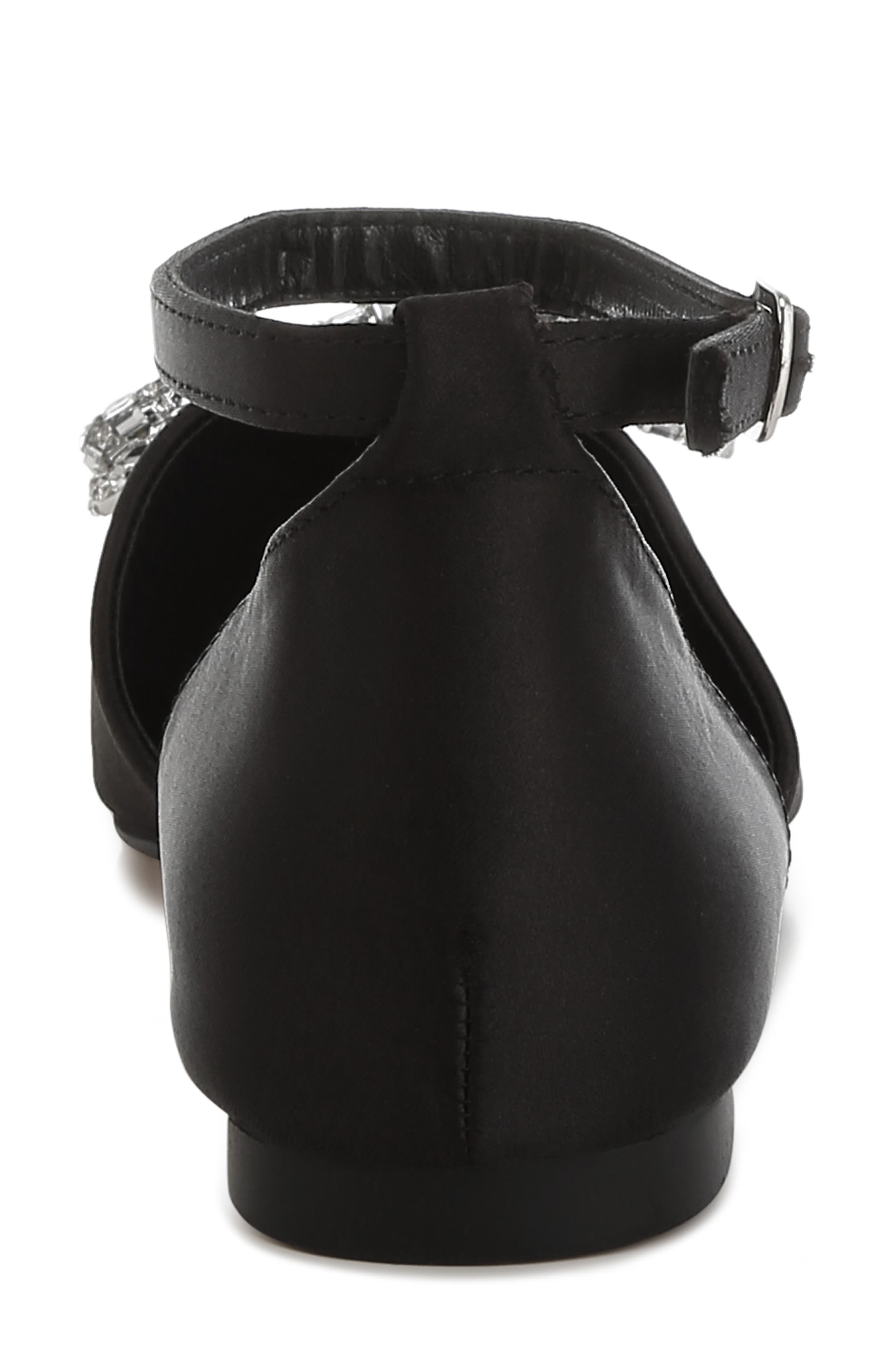 Rag & Co Simina Embellished Ankle Tie Flat, Alternate, color, Black