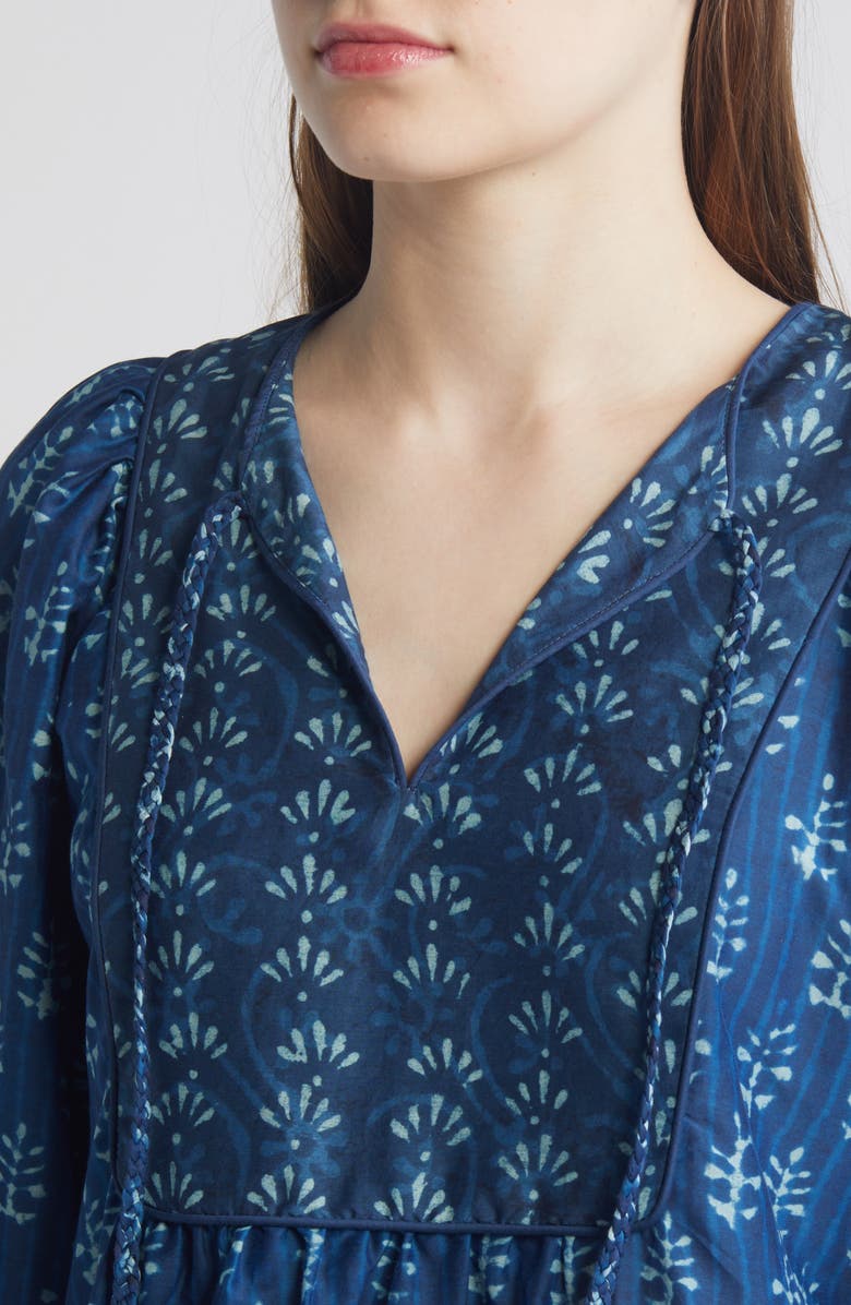 Faherty Solstice Tie Neck Cotton & Silk Top, Alternate, color, Sunburst Mix