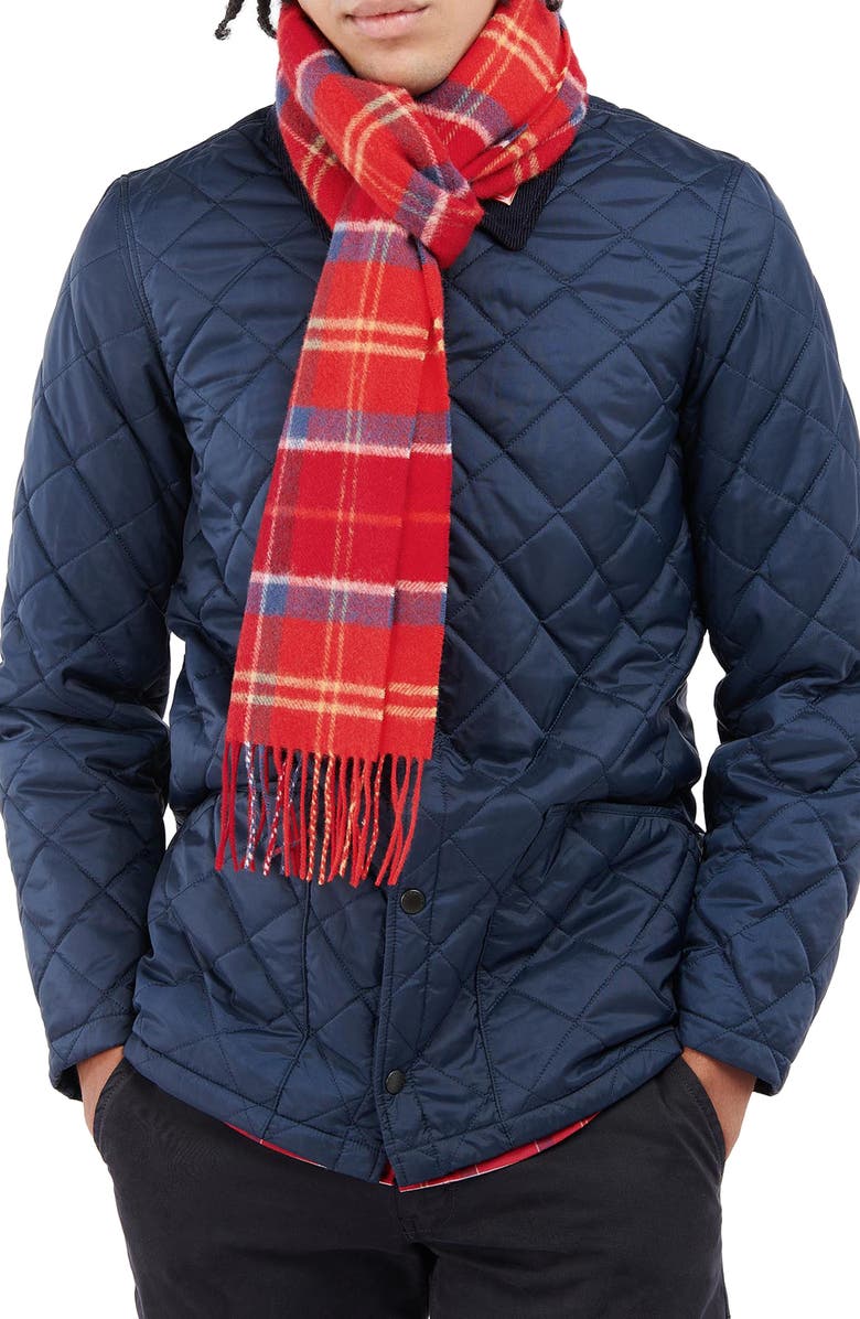 Barbour Tig Plaid Lambswool Scarf, Main, color,