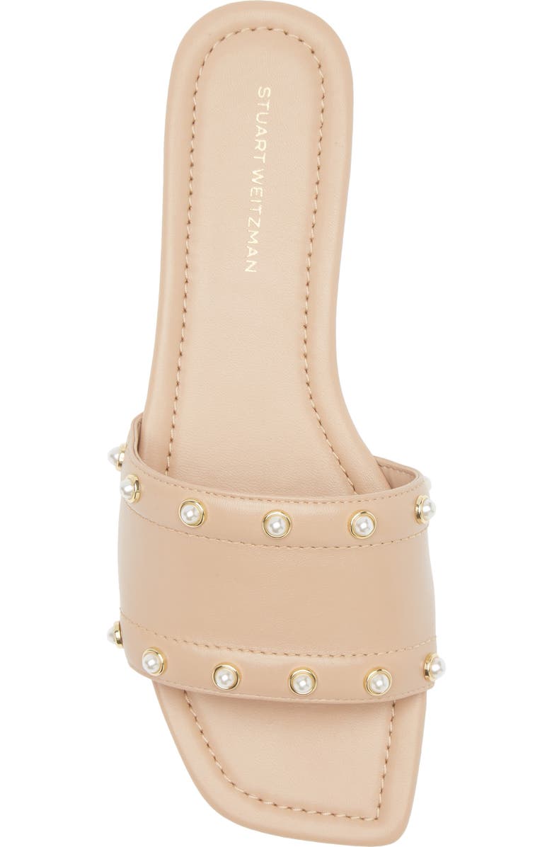 Stuart Weitzman Pearl Slide Sandal, Alternate, color, Golden Beige