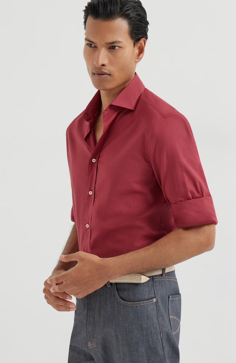 Brunello Cucinelli Muslin shirt, Alternate, color, Cherry