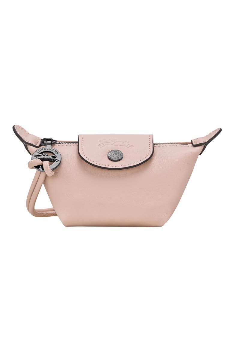 Le Pliage Xtra Leather Coin Purse, Main, color, NUDE