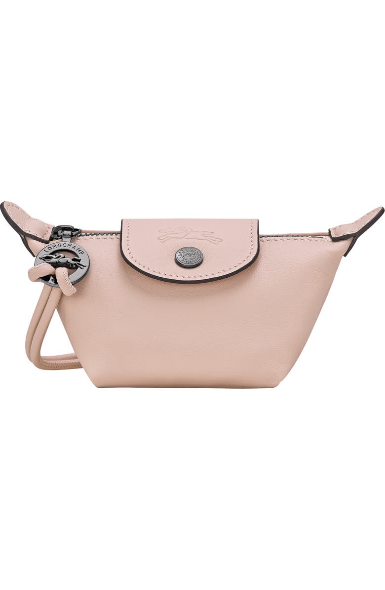 Longchamp Le Pliage Xtra Leather Coin Purse, Main, color, Beige