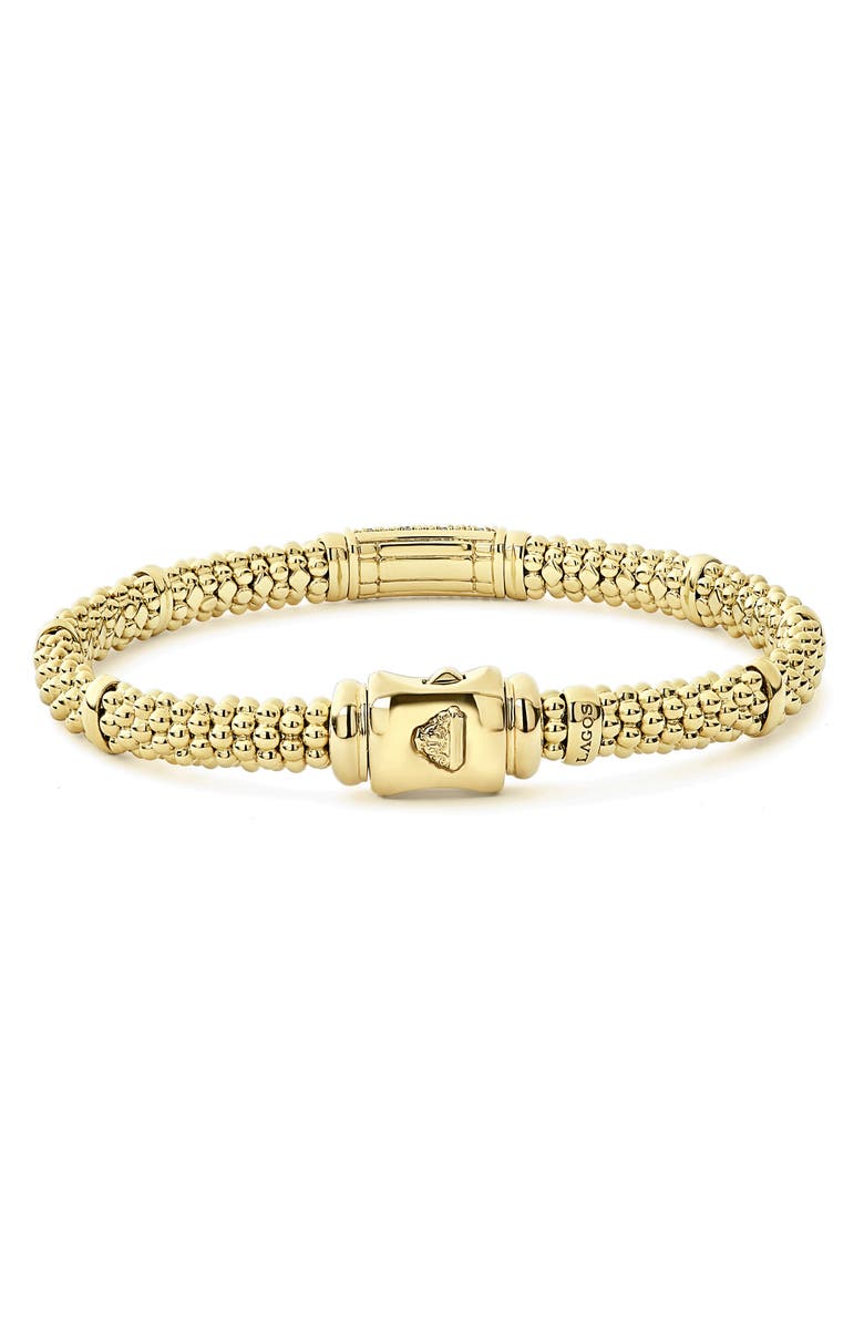 LAGOS Caviar Diamond Rope Bracelet, Alternate, color, Gold