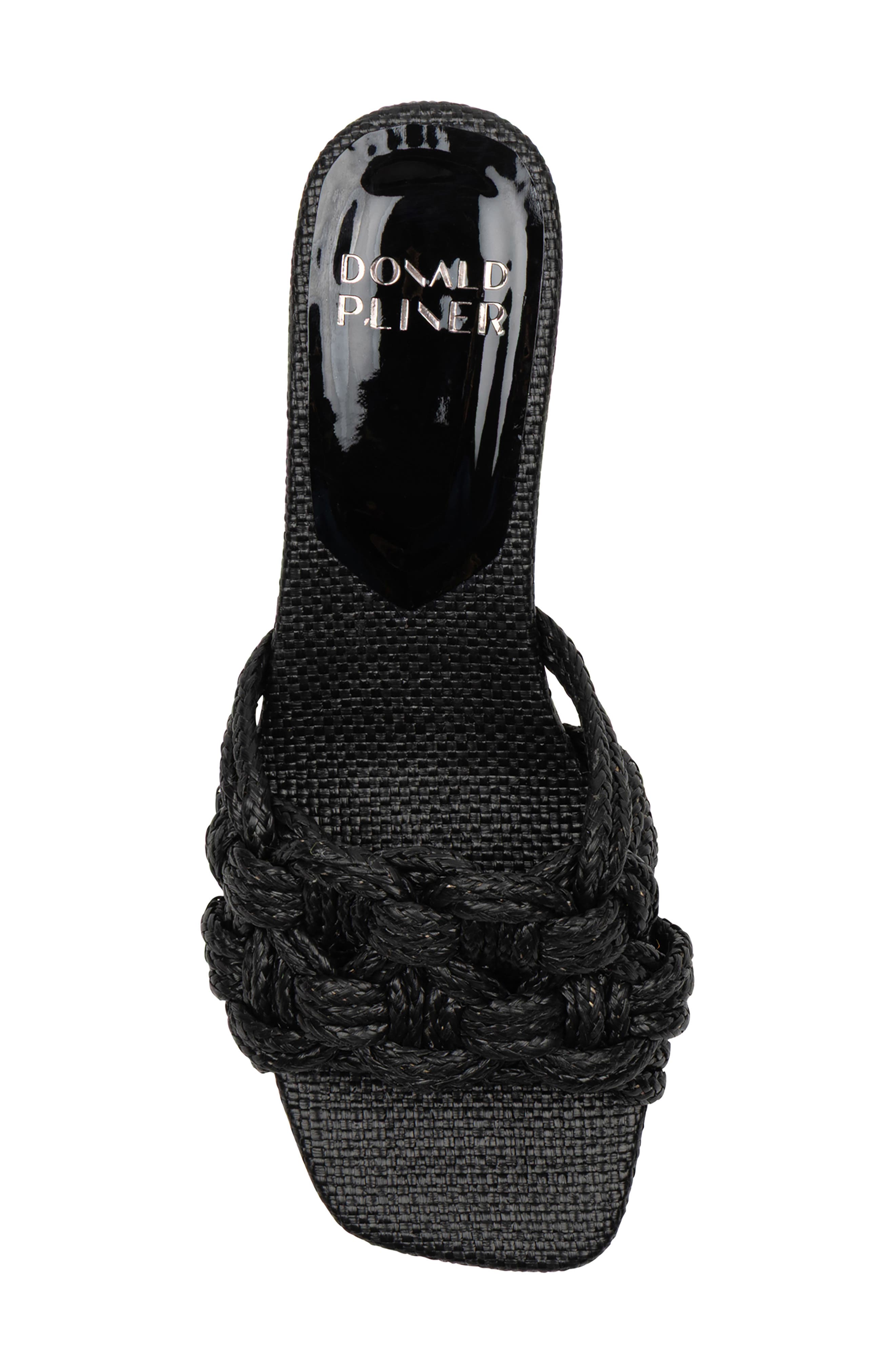 Donald Pliner Raffia Kitten Heel Slide Sandal, Alternate, color, Black