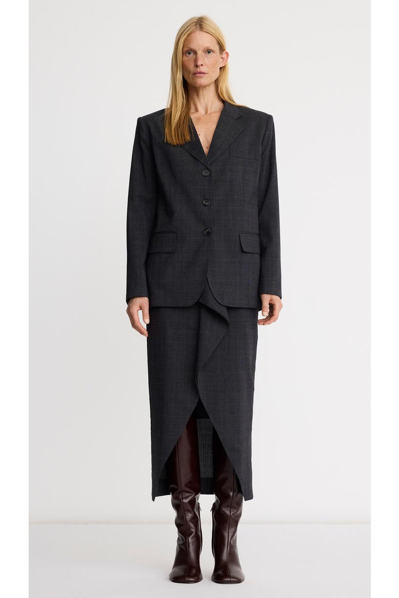 Straight Three Button Blazer, Main, color, Iron Glen Check