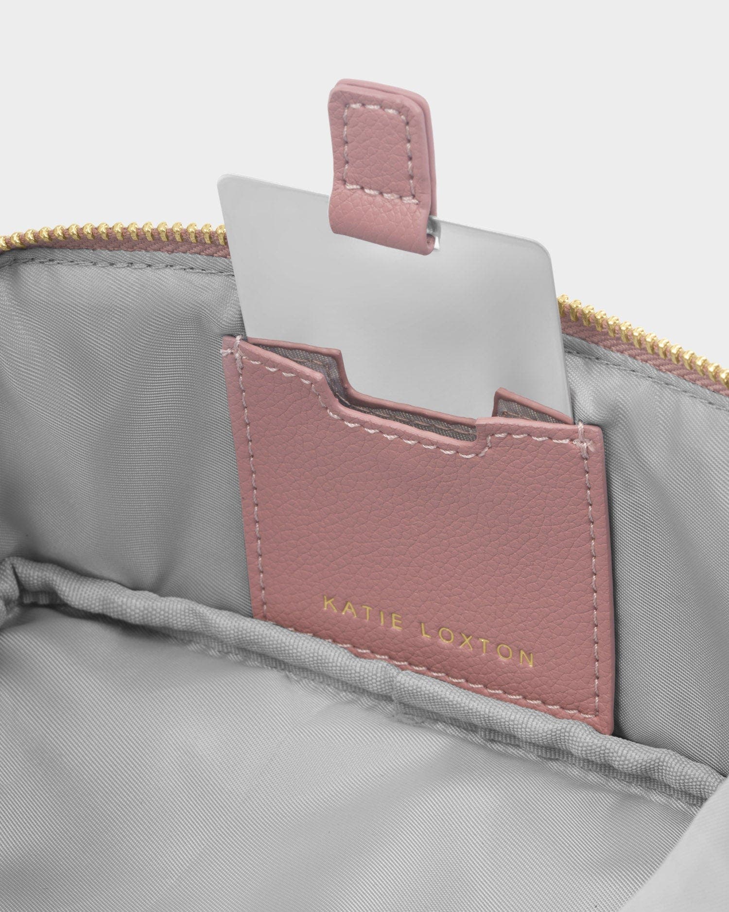Fold-Out Mirror Makeup Bag in Deep Rose, Alternate, color, Deep Rose