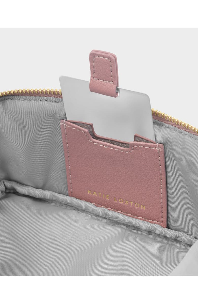 Katie Loxton Fold-Out Mirror Makeup Bag in Deep Rose, Alternate, color, Deep Rose