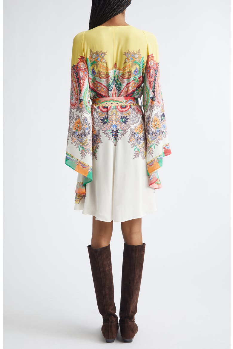 Paisley Print Long Sleeve Dress, Alternate, color, PRINT ON WHITE BASE