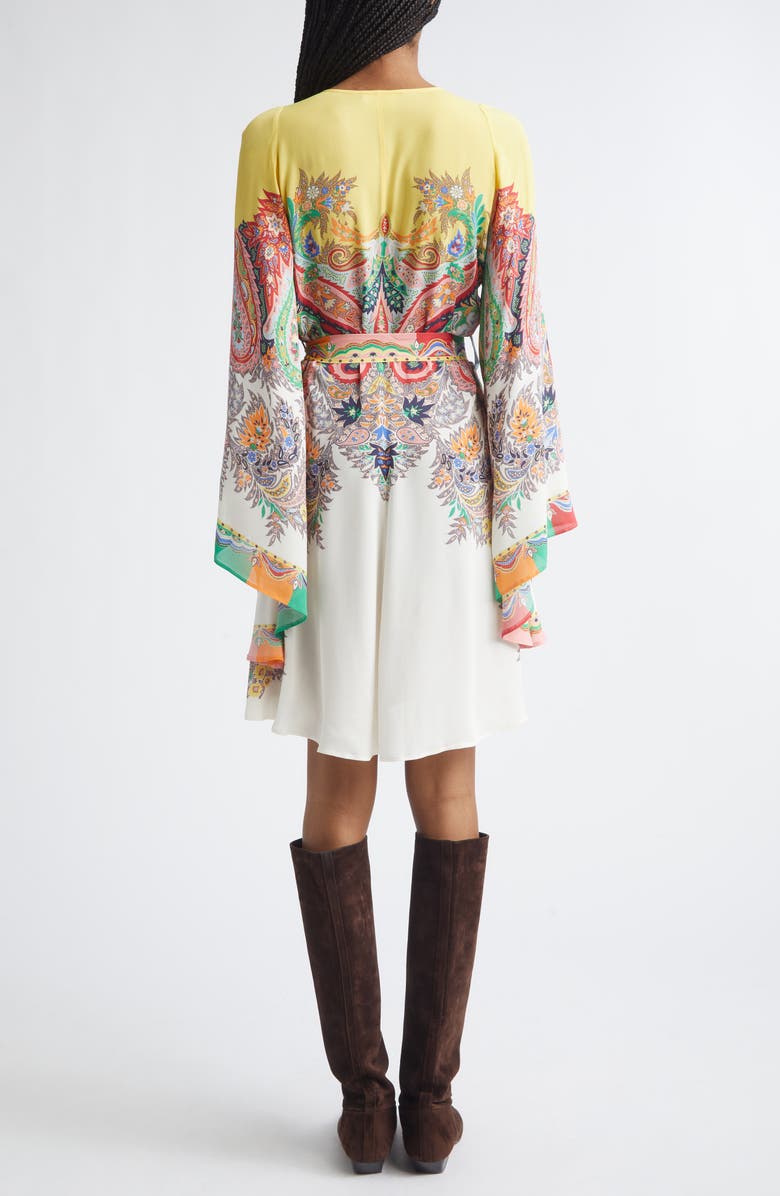 Etro Paisley Print Long Sleeve Dress, Alternate, color, Print On White Base