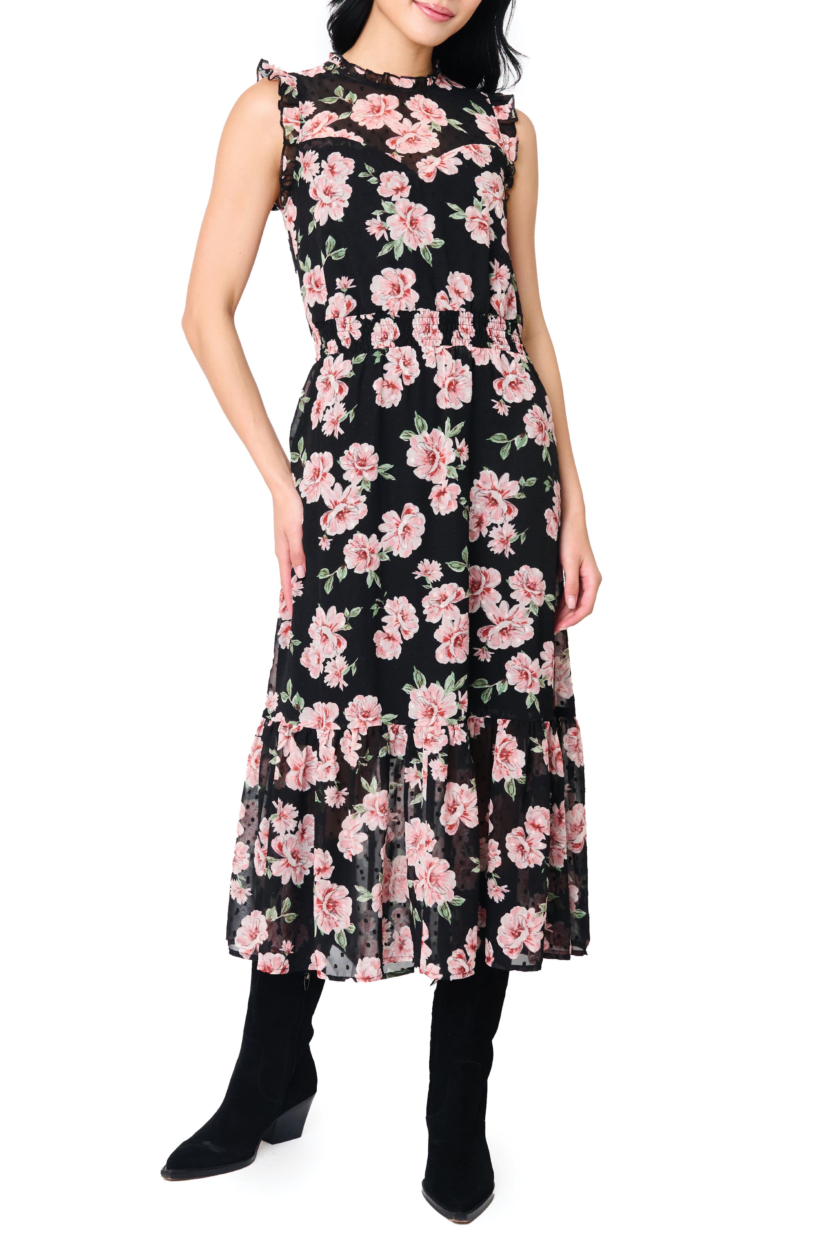 GIBSONLOOK Sweetheart Sleeveless Floral Dress